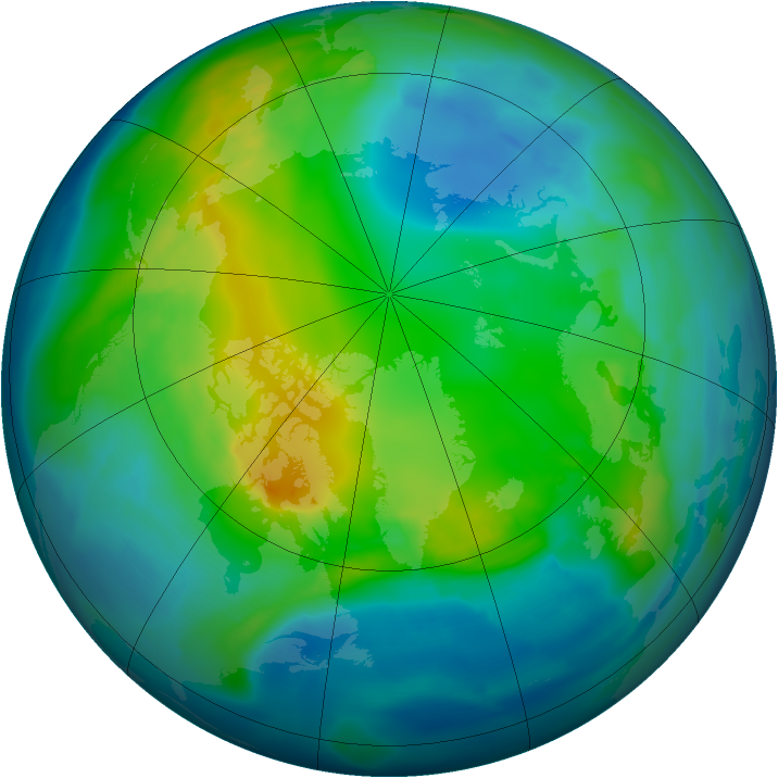 Arctic ozone map for 07 November 2010